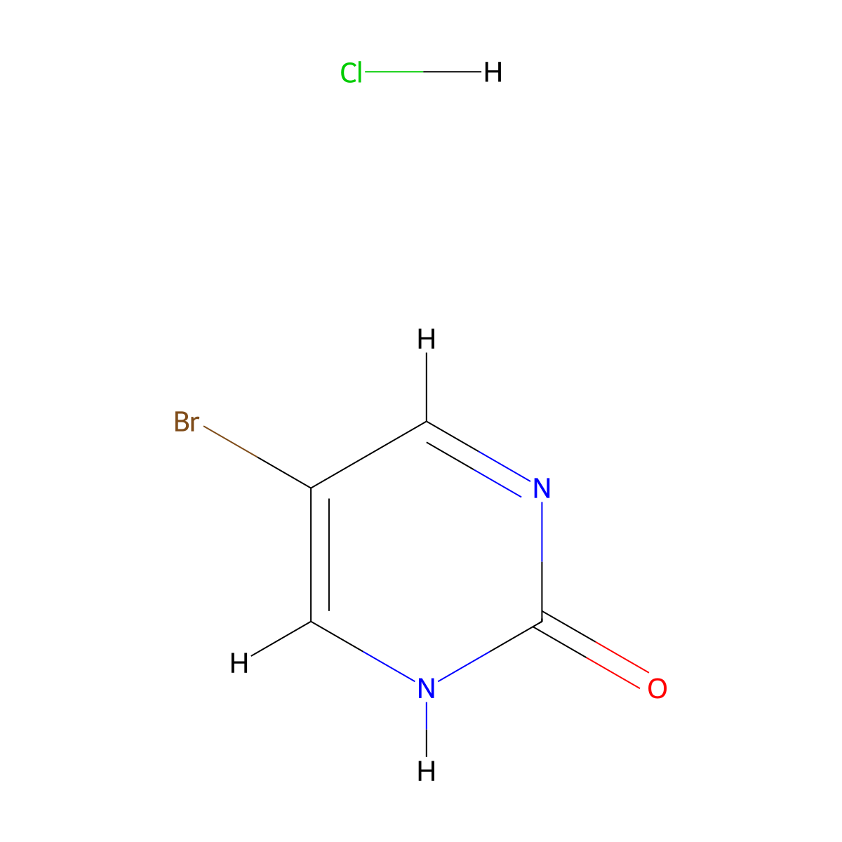 5-Bromo-1,2-dihydropyrimidin-2-one hydrochloride molecular structure, CAS 154115-77-2