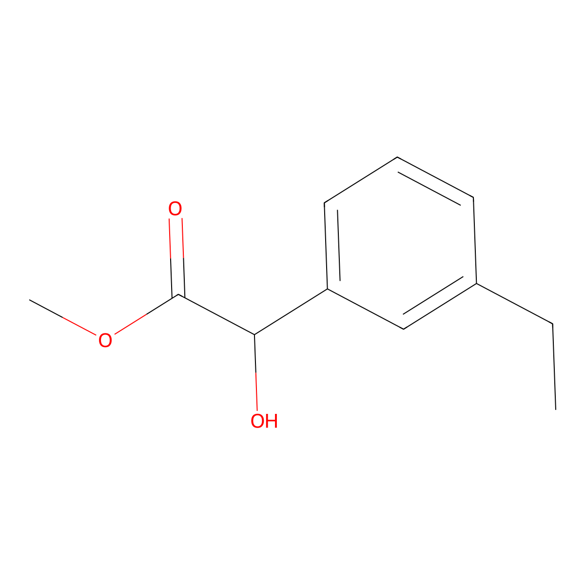 Methyl 2-(3-ethylphenyl)-2-hydroxyacetate molecular structure, CAS 1541155-92-3