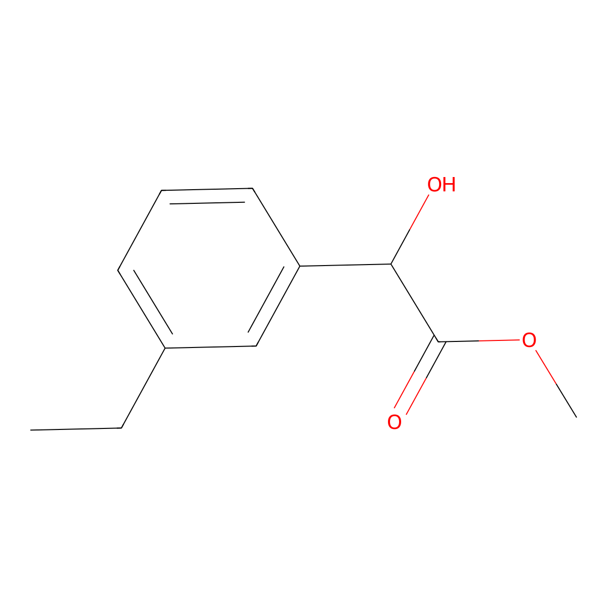 Methyl 2-(3-ethylphenyl)-2-hydroxyacetate molecular structure, CAS 1541155-92-3