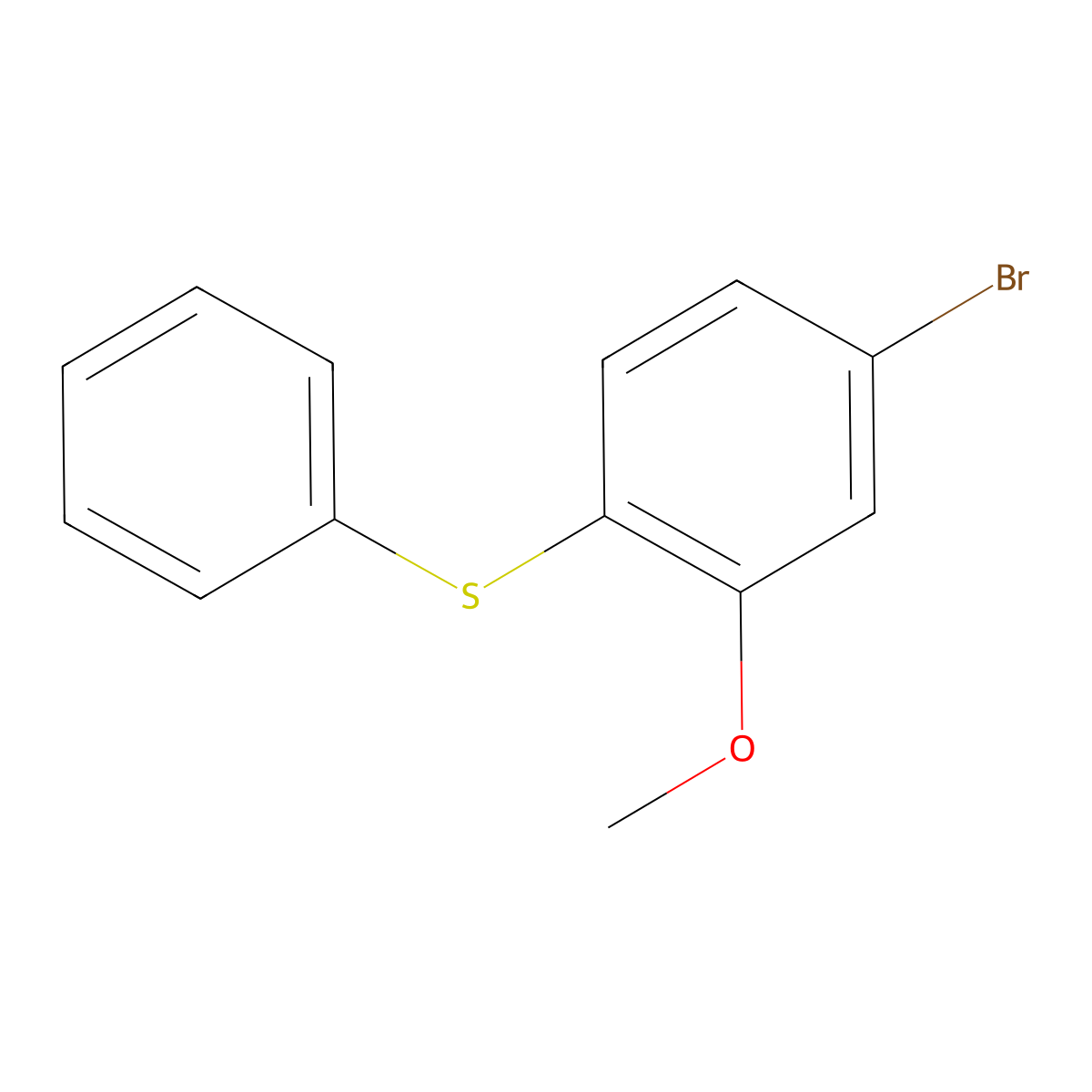 4-Bromo-2-methoxy-1-(phenylsulfanyl)benzene molecular structure, CAS 1541160-31-9