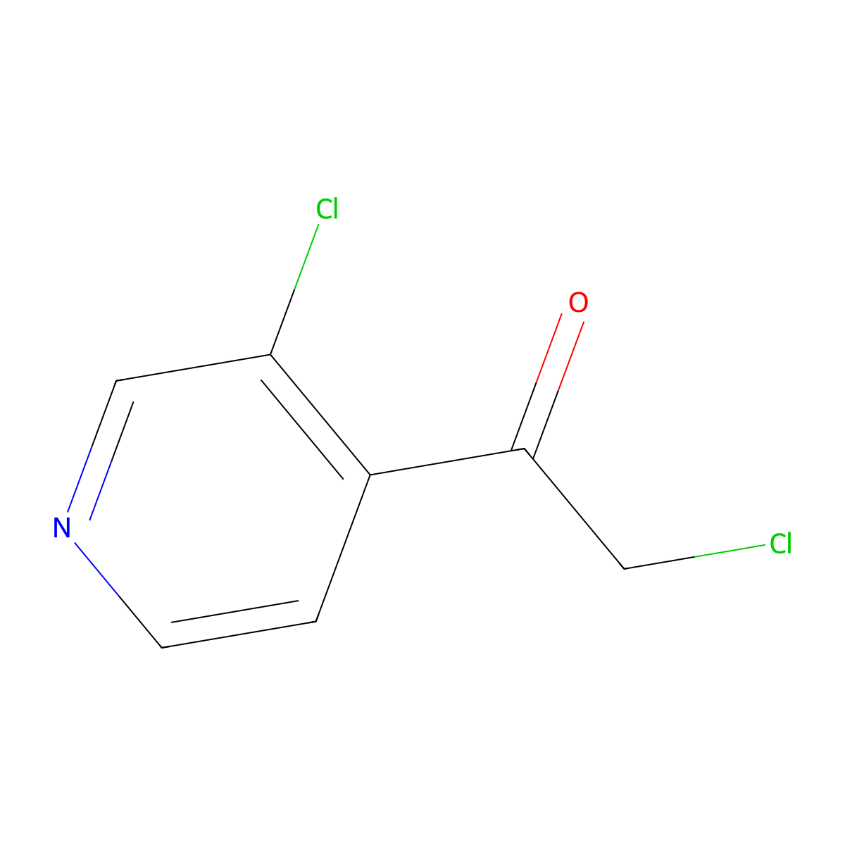 2-Chloro-1-(3-chloropyridin-4-yl)ethan-1-one molecular structure, CAS 1541160-71-7