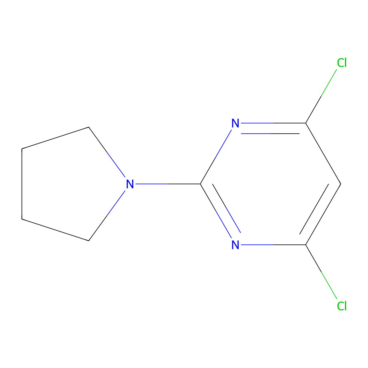 4,6-Dichloro-2-(pyrrolidin-1-yl)pyrimidine molecular structure, CAS 154117-91-6