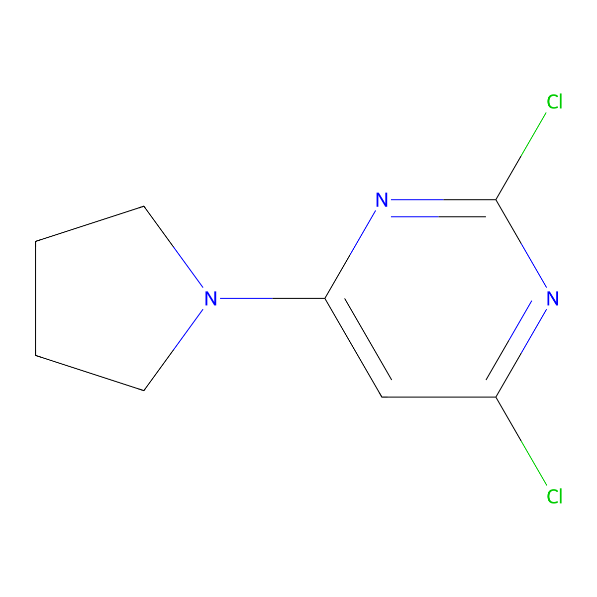 2,4-Dichloro-6-(pyrrolidin-1-yl)pyrimidine molecular structure, CAS 154117-92-7
