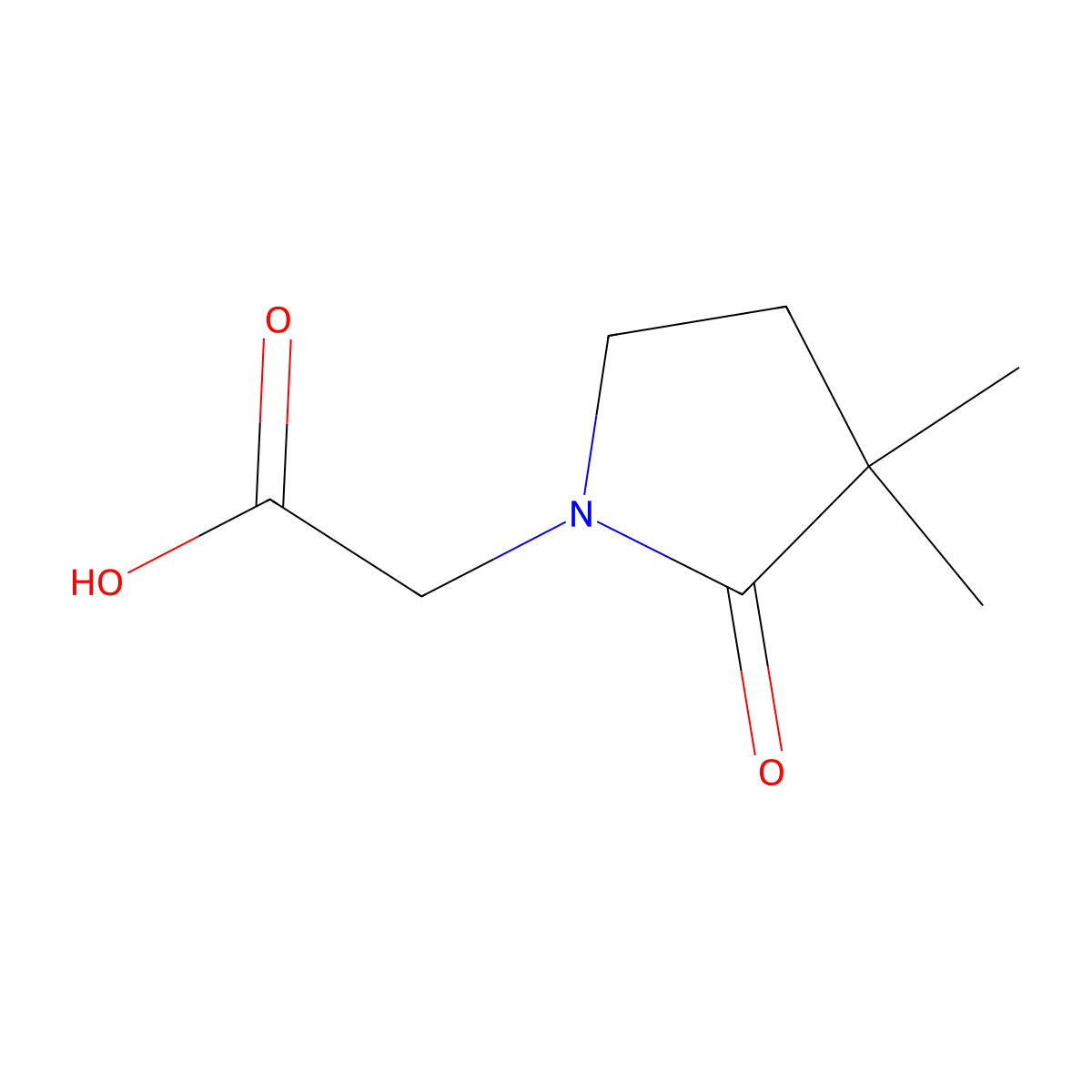 2-(3,3-Dimethyl-2-oxopyrrolidin-1-yl)acetic acid molecular structure, CAS 1541188-67-3