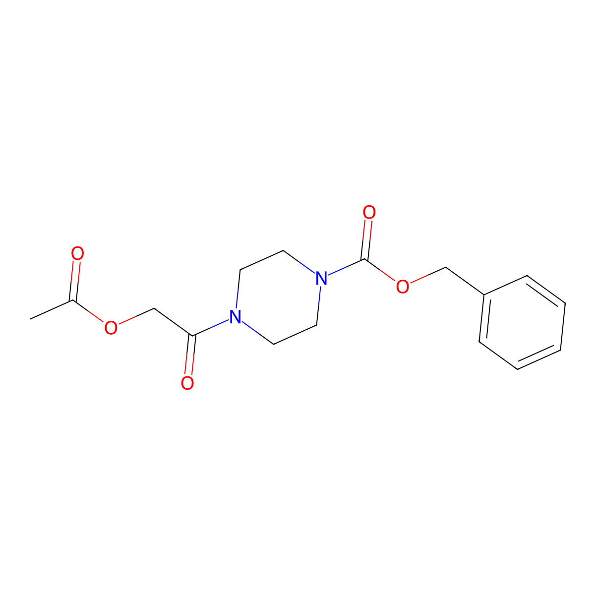 Benzyl4-(2-acetyloxyacetyl)piperazine-1-carboxylate molecular structure, CAS 1541188-76-4