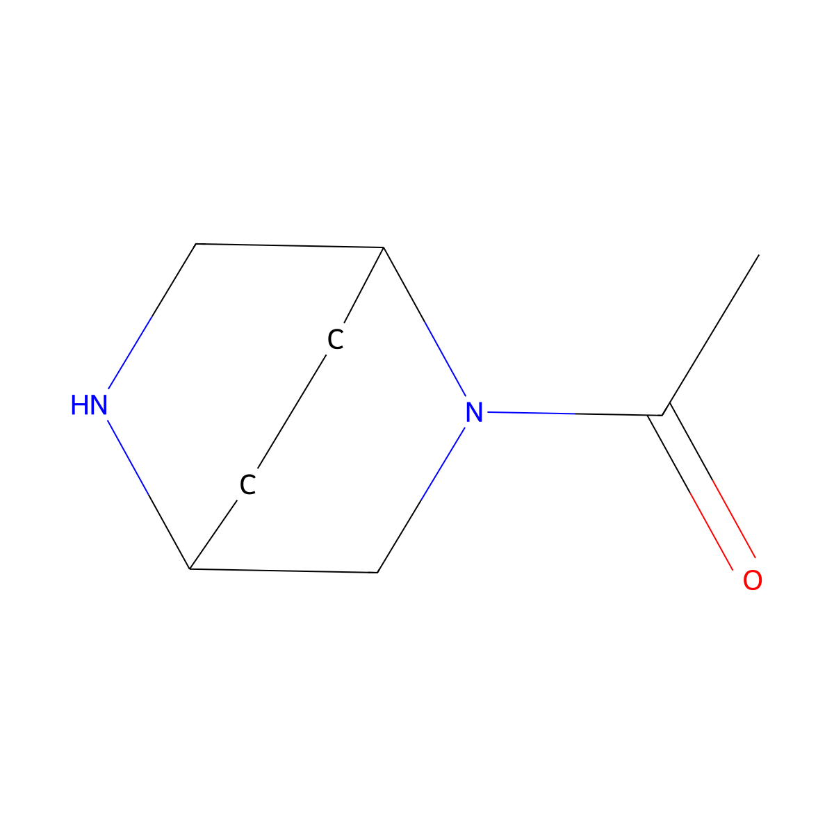 1-{2,5-Diazabicyclo[2.2.2]octan-2-yl}ethan-1-one molecular structure, CAS 1541190-23-1