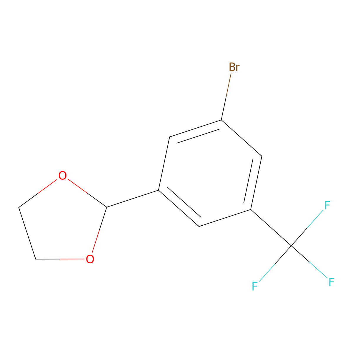 2-(3-Bromo-5-trifluoromethylphenyl)[1,3]dioxolane molecular structure, CAS 1541197-82-3