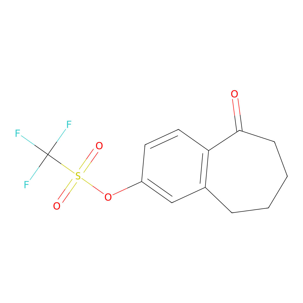 5-Oxo-6,7,8,9-tetrahydro-5H-benzo[7]annulen-2-yl trifluoromethanesulfonate molecular structure, CAS 154122-33-5