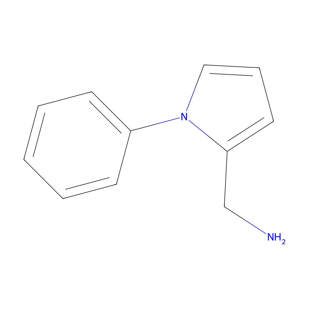 (1-phenyl-1H-pyrrol-2-yl)methanamine molecular structure, CAS 154123-03-2