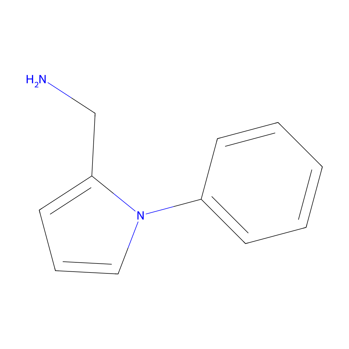 (1-phenyl-1H-pyrrol-2-yl)methanamine molecular structure, CAS 154123-03-2