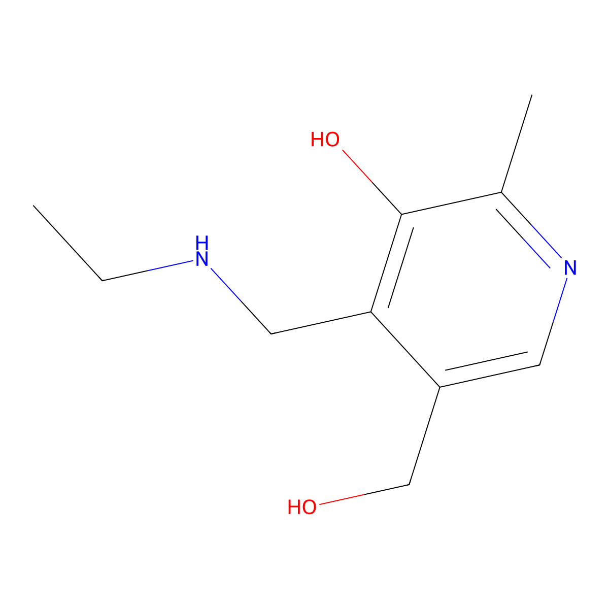 4-((Ethylamino)methyl)-5-(hydroxymethyl)-2-methylpyridin-3-ol molecular structure, CAS 154123-27-0