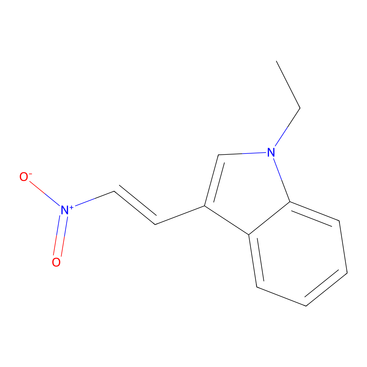 1-ethyl-3-(2-nitro-vinyl)-1H-indole molecular structure, CAS 154124-84-2