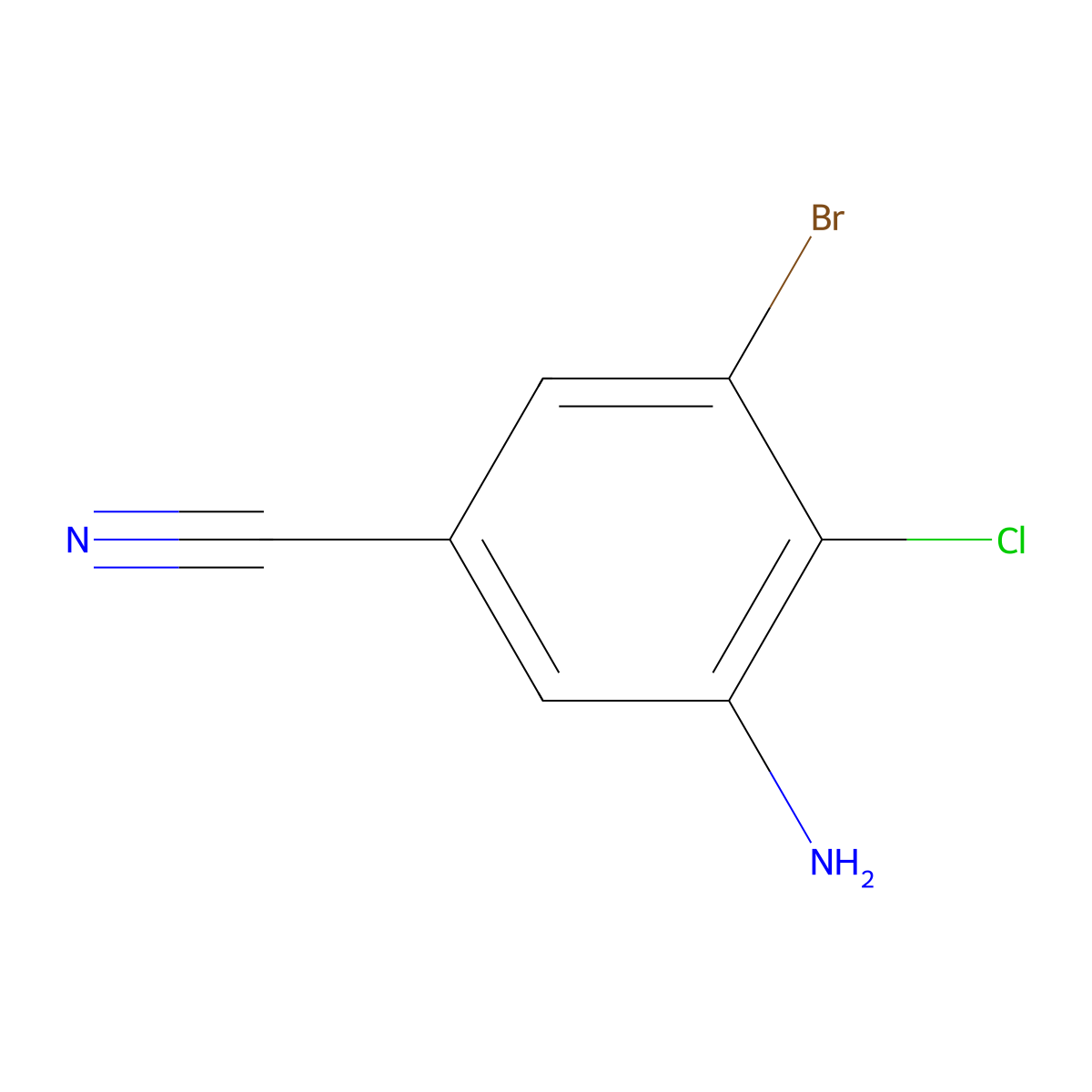 3-Amino-5-bromo-4-chlorobenzonitrile molecular structure, CAS 1541253-45-5