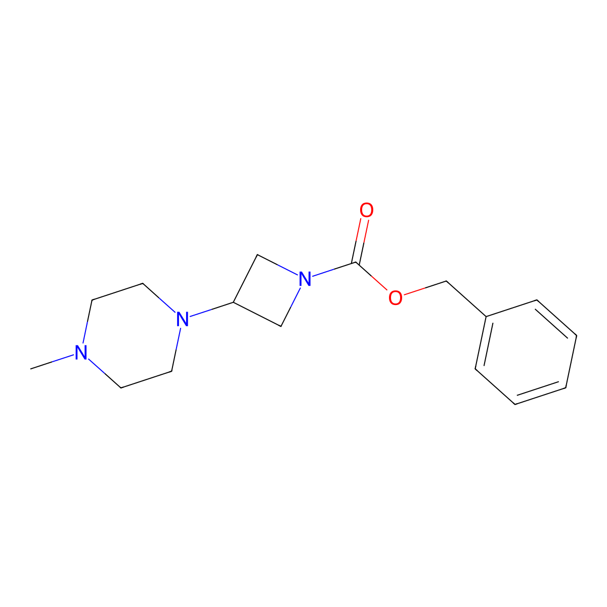 Benzyl 3-(4-methylpiperazin-1-yl)azetidine-1-carboxylate molecular structure, CAS 1541253-96-6
