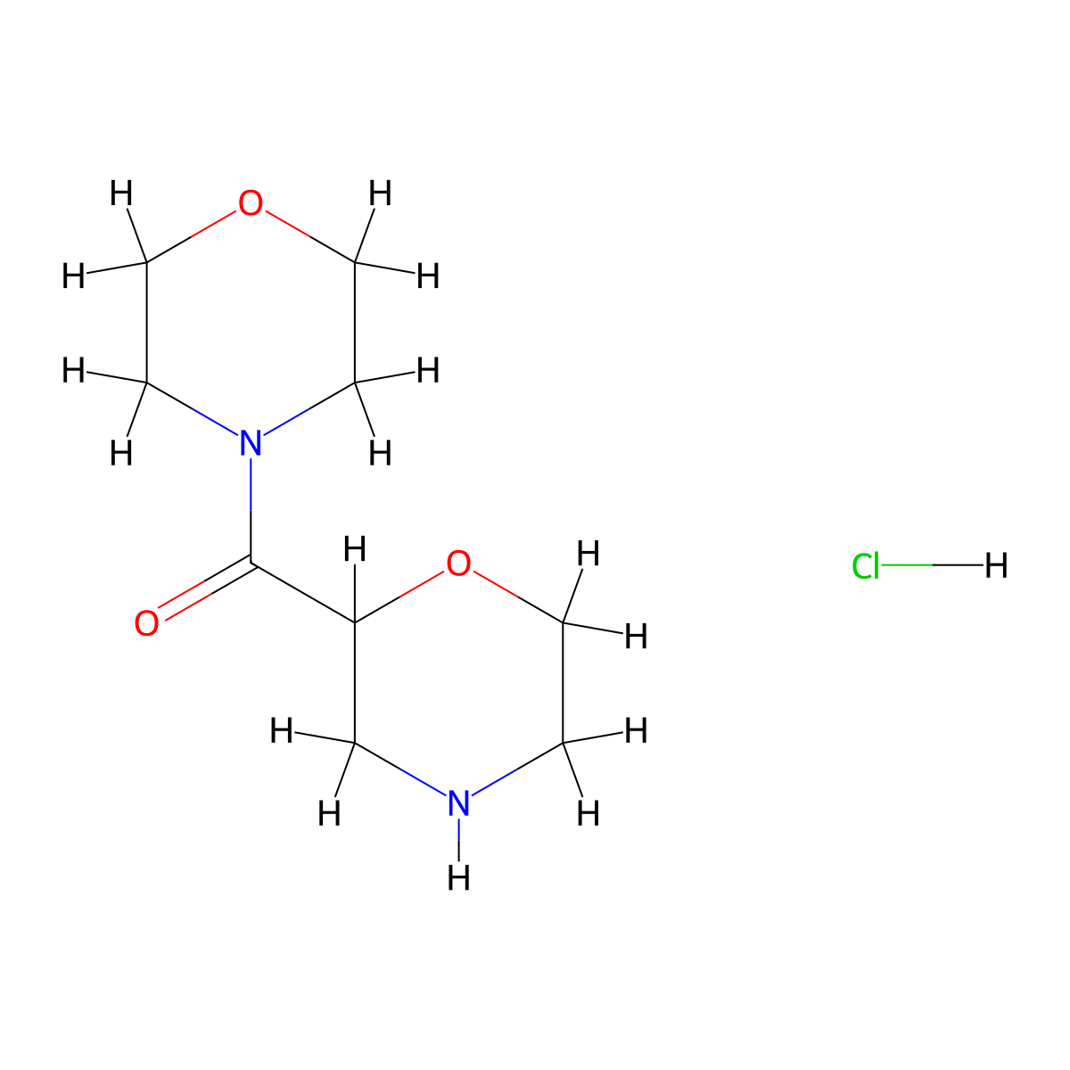2-(Morpholine-4-carbonyl)morpholine hydrochloride molecular structure, CAS 1541254-60-7