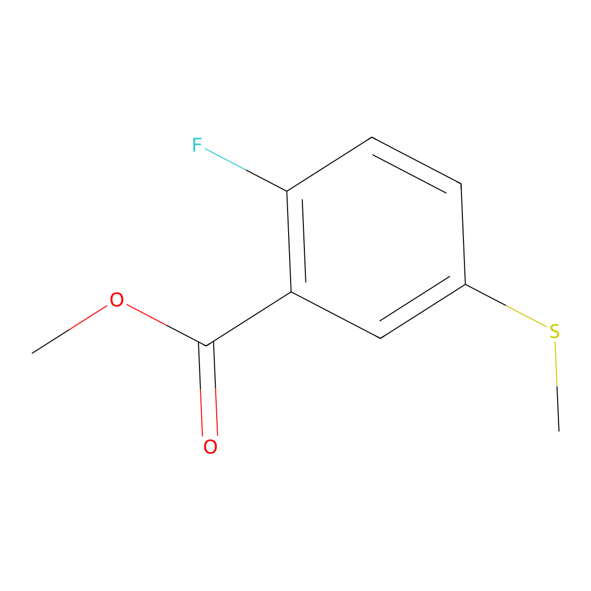Methyl 2-fluoro-5-(methylsulfanyl)benzoate molecular structure, CAS 1541278-55-0