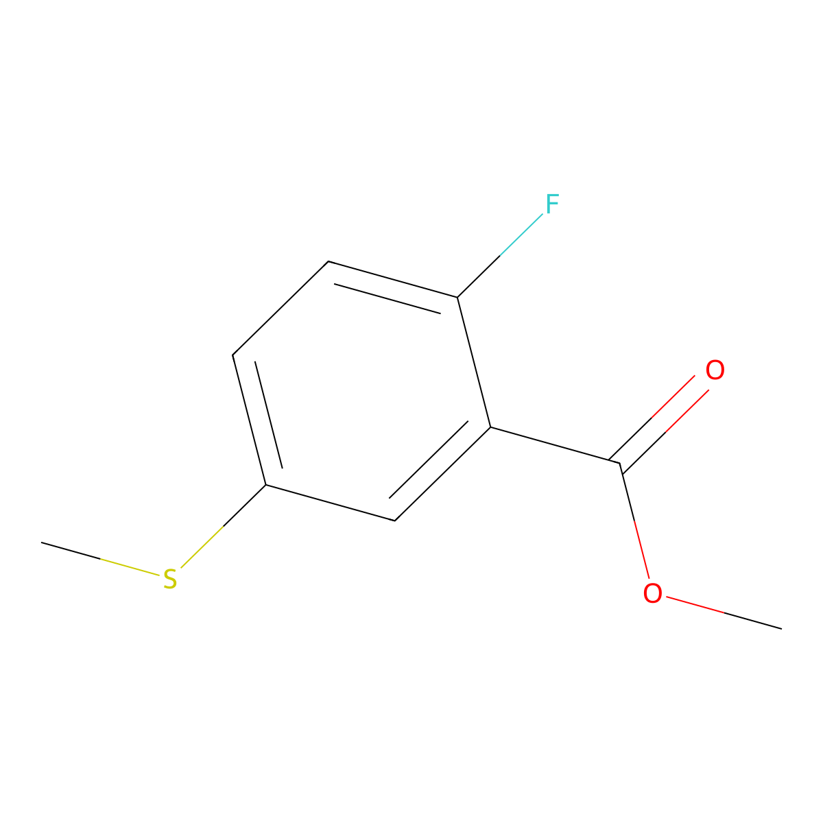 Methyl 2-fluoro-5-(methylsulfanyl)benzoate molecular structure, CAS 1541278-55-0