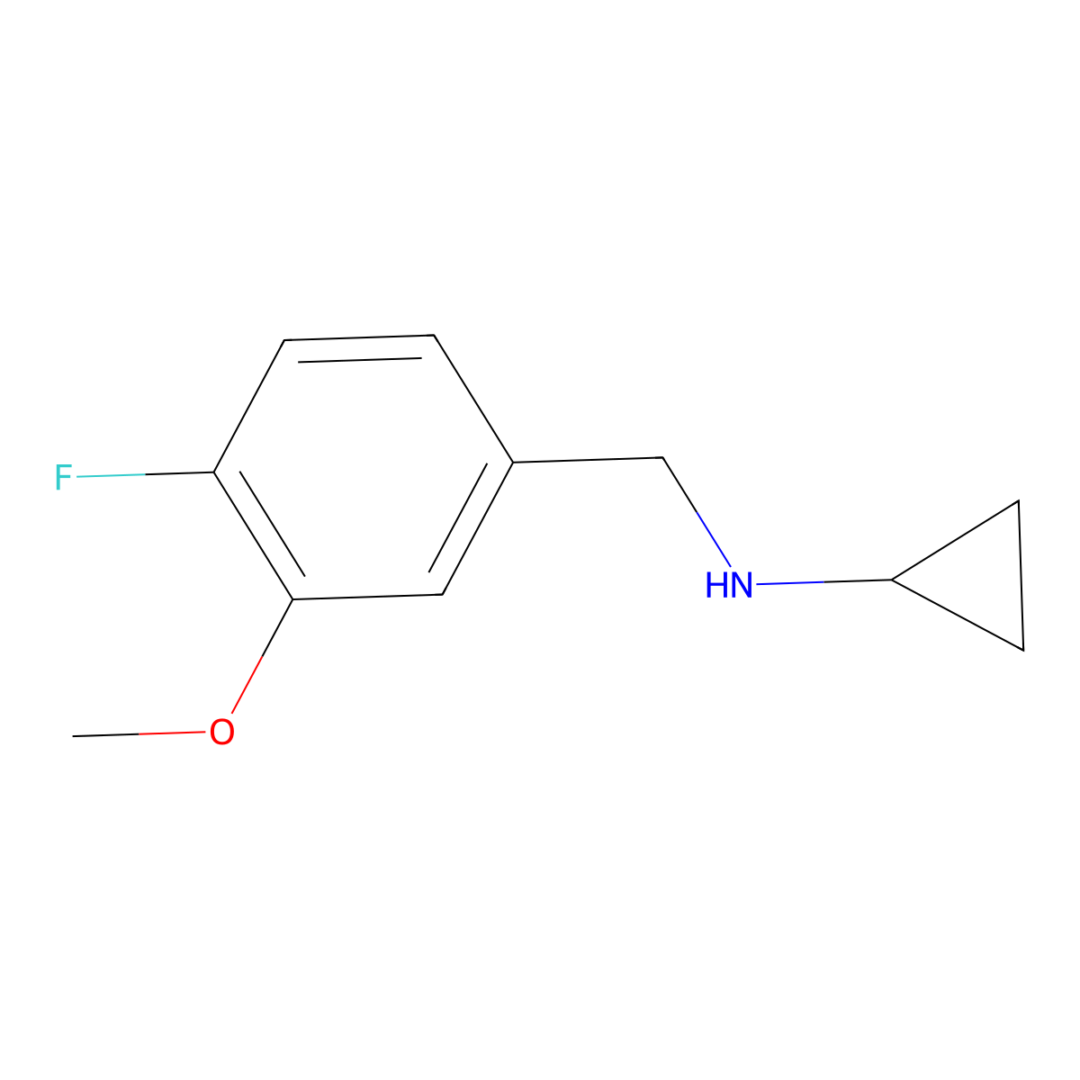 Cyclopropyl(4-fluoro-3-methoxybenzyl)amine molecular structure, CAS 1541280-93-6
