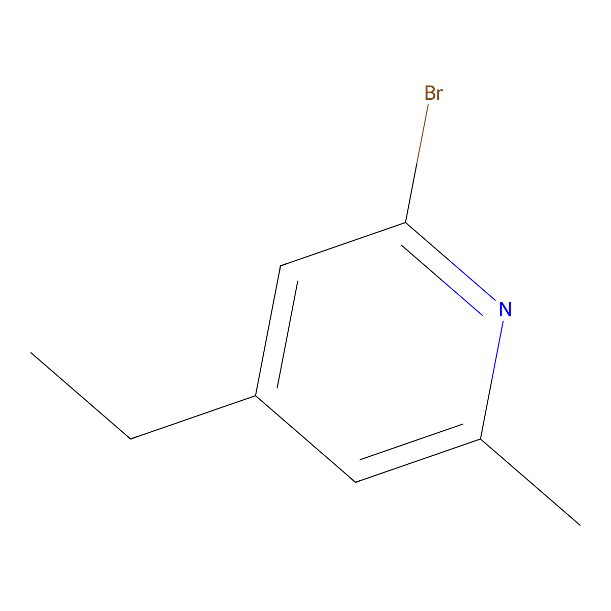 2-Bromo-4-ethyl-6-methylpyridine molecular structure, CAS 1541290-38-3