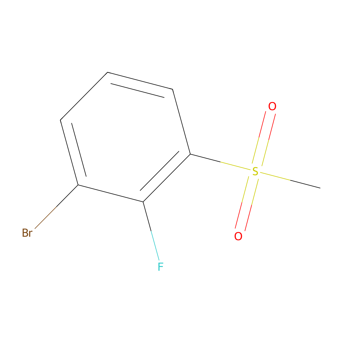 1-Bromo-2-fluoro-3-methanesulfonylbenzene molecular structure, CAS 1541305-10-5