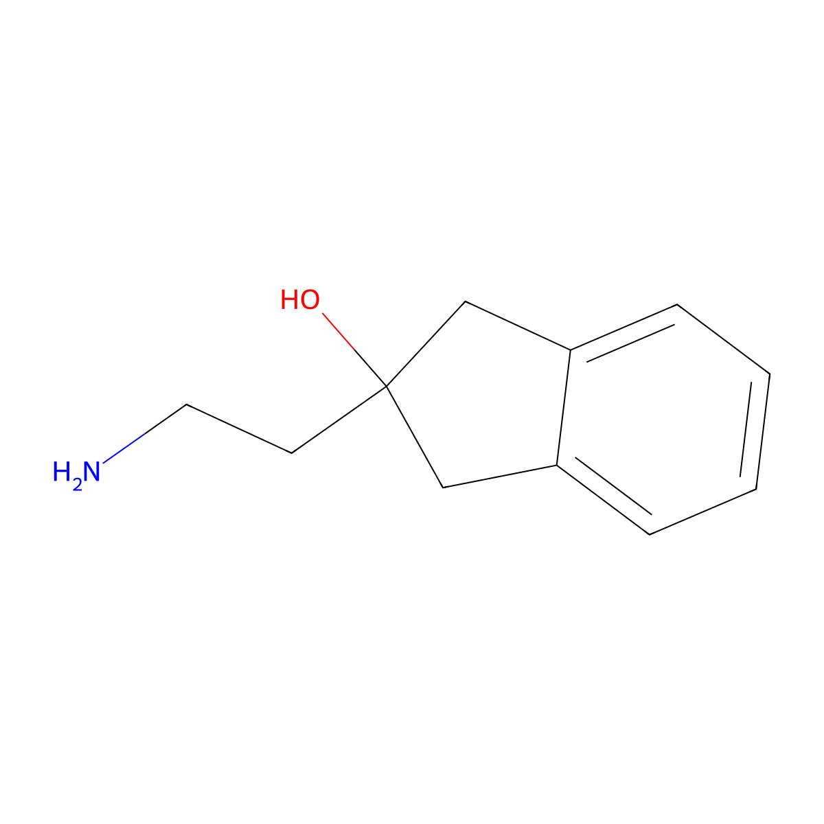 2-(2-aminoethyl)-2,3-dihydro-1H-inden-2-ol molecular structure, CAS 1541307-79-2