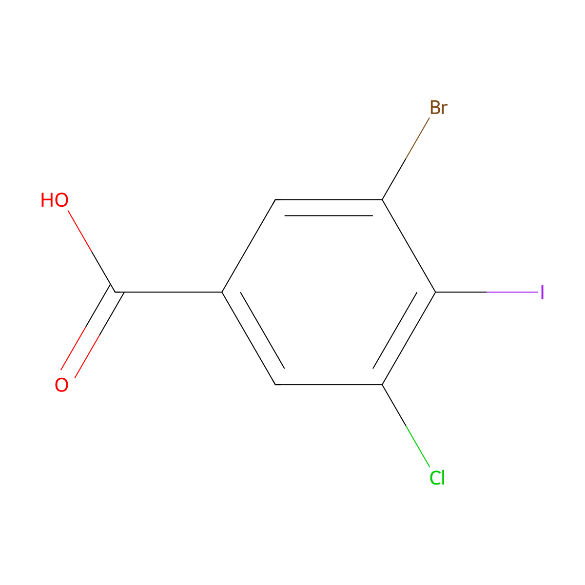 3-Bromo-5-chloro-4-iodobenzoic acid molecular structure, CAS 1541309-67-4
