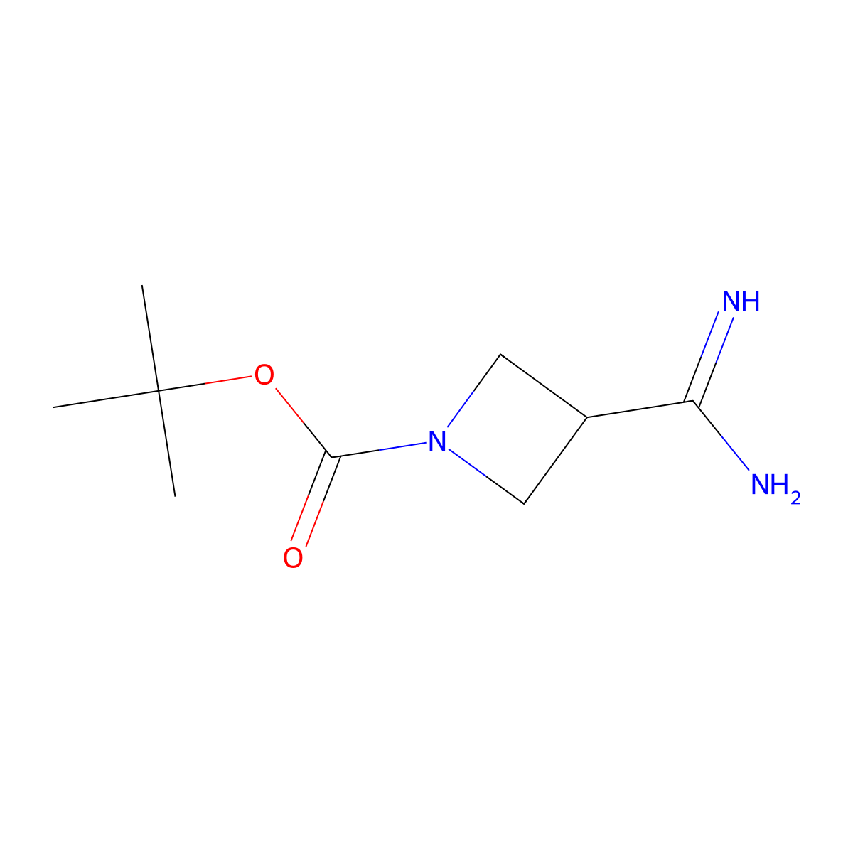 tert-Butyl 3-carbamimidoylazetidine-1-carboxylate molecular structure, CAS 1541310-73-9