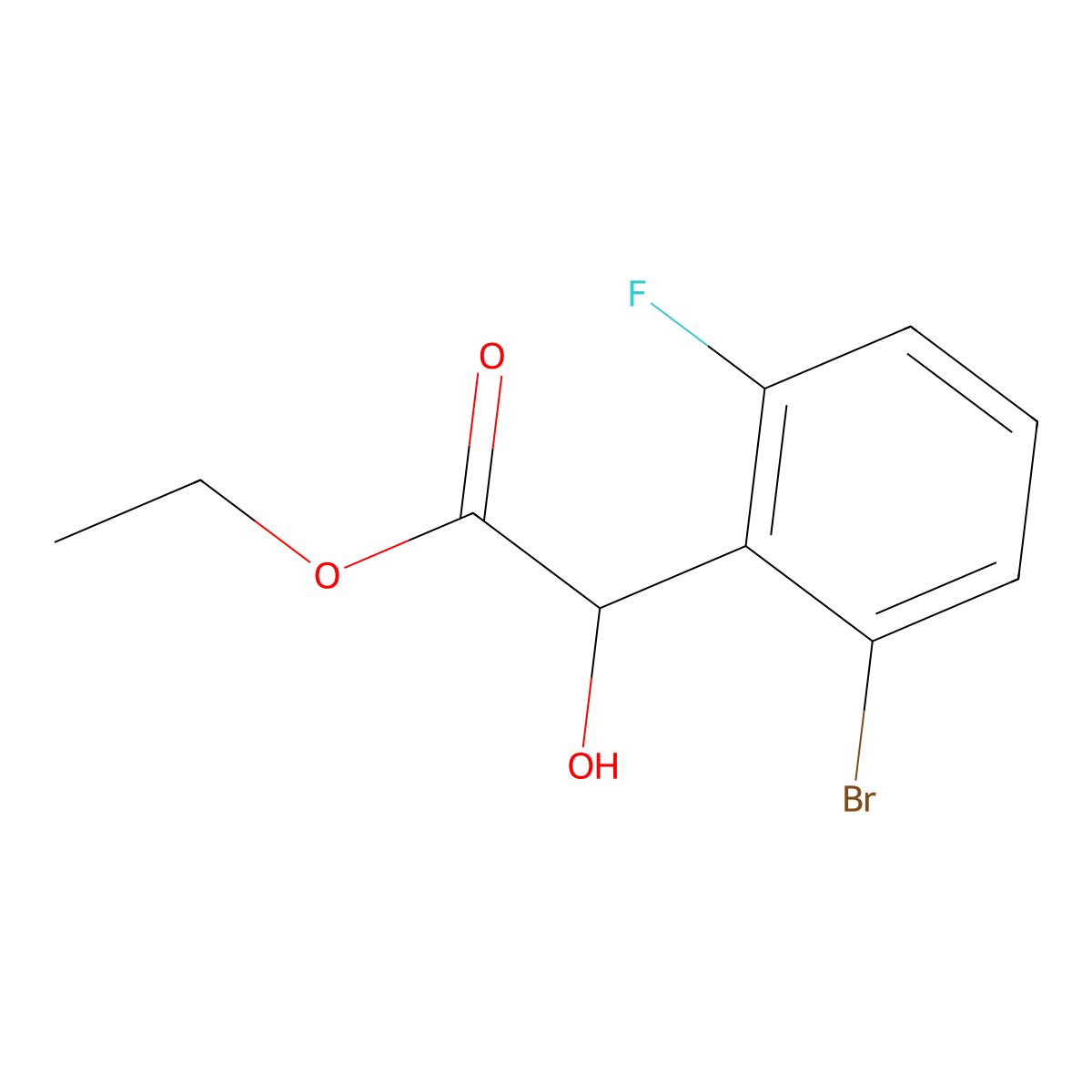 Ethyl 2-bromo-6-fluoro-alpha-hydroxybenZeneacetate molecular structure, CAS 1541312-86-0