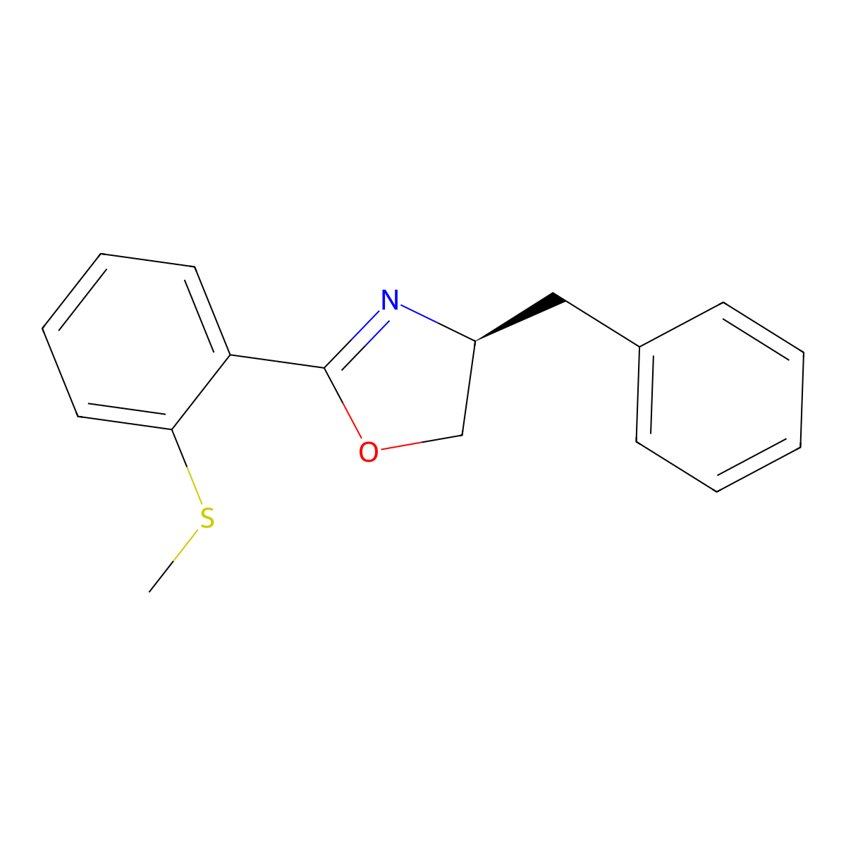(S)-4-Benzyl-2-(2-(methylthio)phenyl)-4,5-dihydrooxazole molecular structure, CAS 154132-41-9