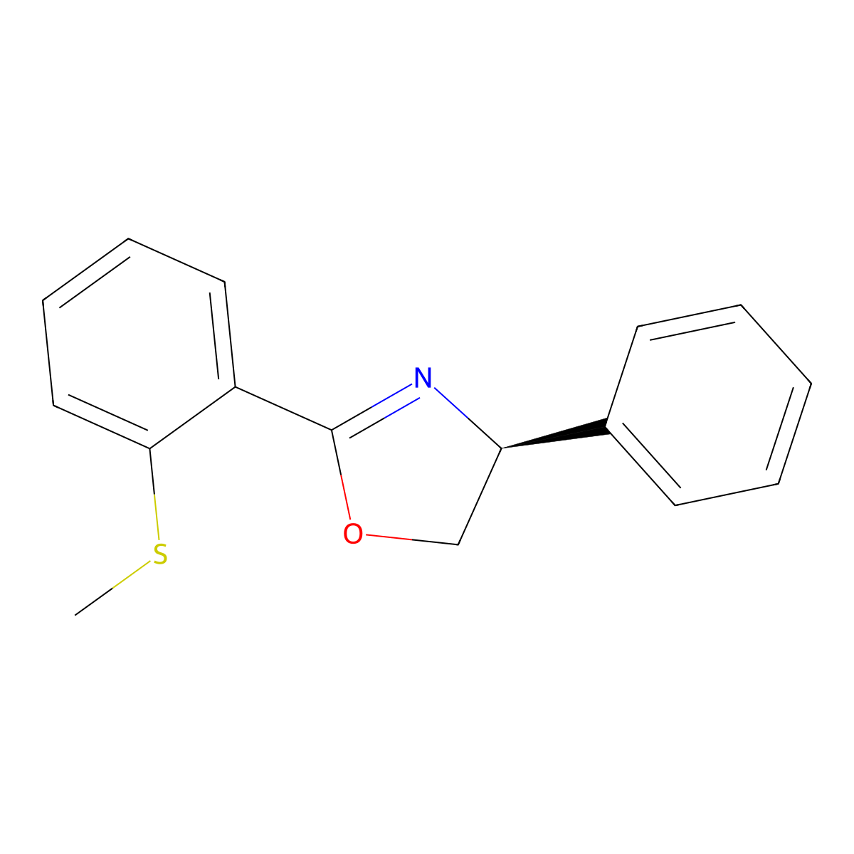 (S)-2-(2-(Methylthio)phenyl)-4-phenyl-4,5-dihydrooxazole molecular structure, CAS 154132-43-1