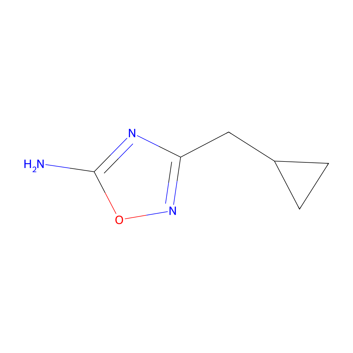 3-(Cyclopropylmethyl)-1,2,4-oxadiazol-5-amine molecular structure, CAS 1541322-38-6
