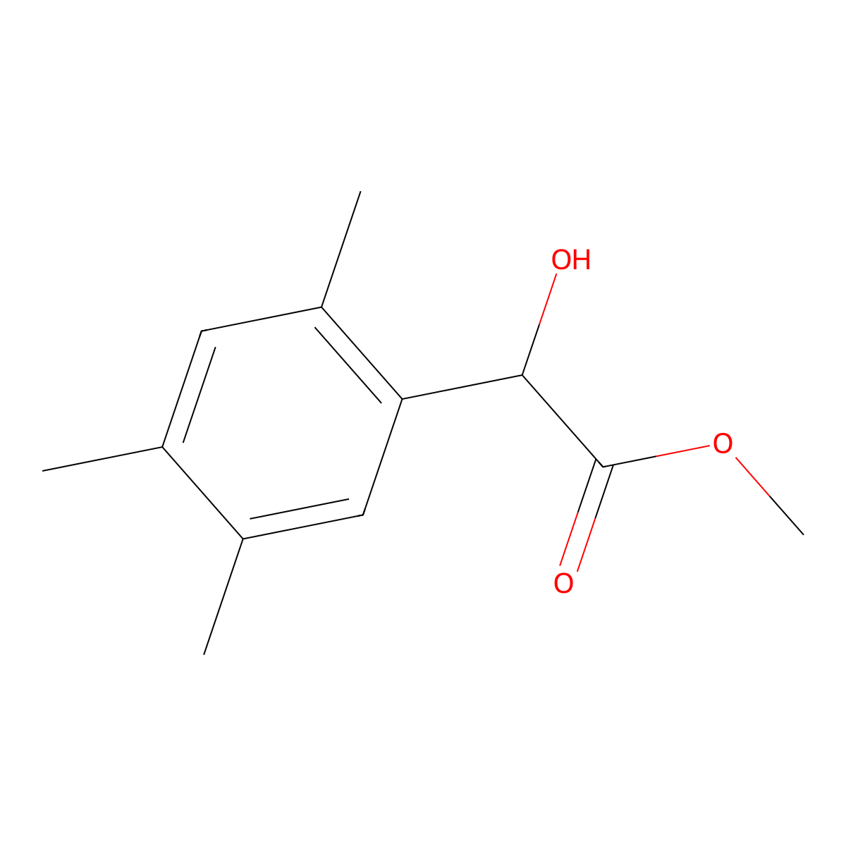 Methyl 2-hydroxy-2-(2,4,5-trimethylphenyl)acetate molecular structure, CAS 1541329-05-8