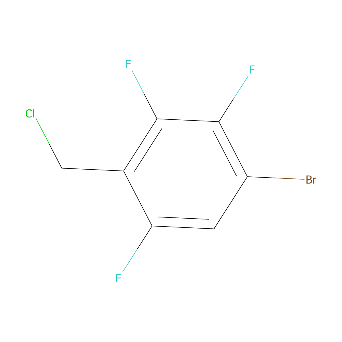 1-Bromo-4-(chloromethyl)-2,3,5-trifluorobenzene molecular structure, CAS 1541333-63-4