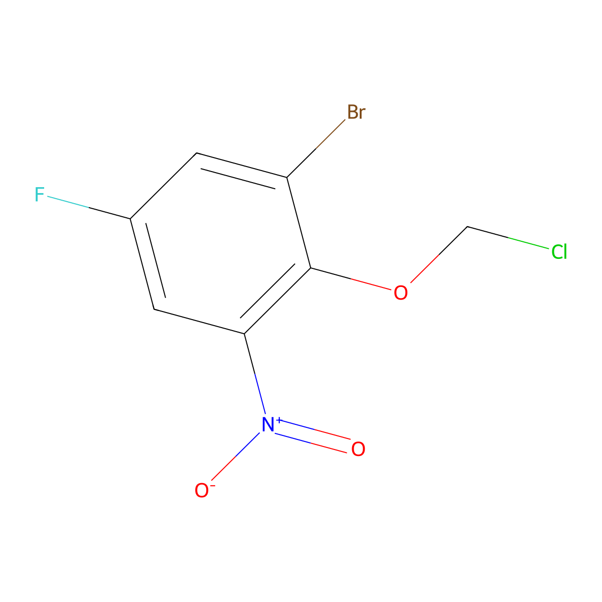 1-Bromo-2-(chloromethoxy)-5-fluoro-3-nitrobenzene molecular structure, CAS 1541340-91-3