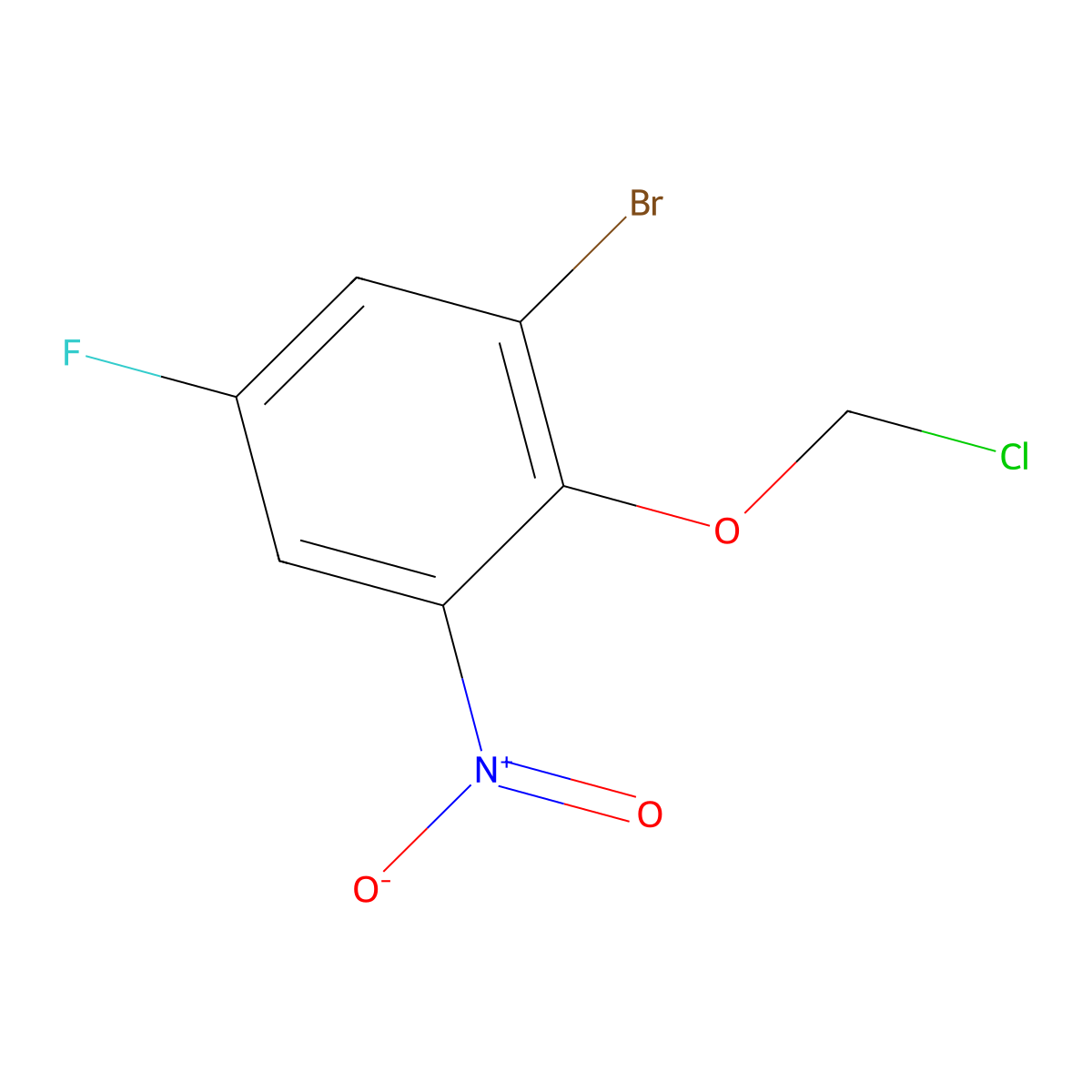 1-Bromo-2-(chloromethoxy)-5-fluoro-3-nitrobenzene molecular structure, CAS 1541340-91-3