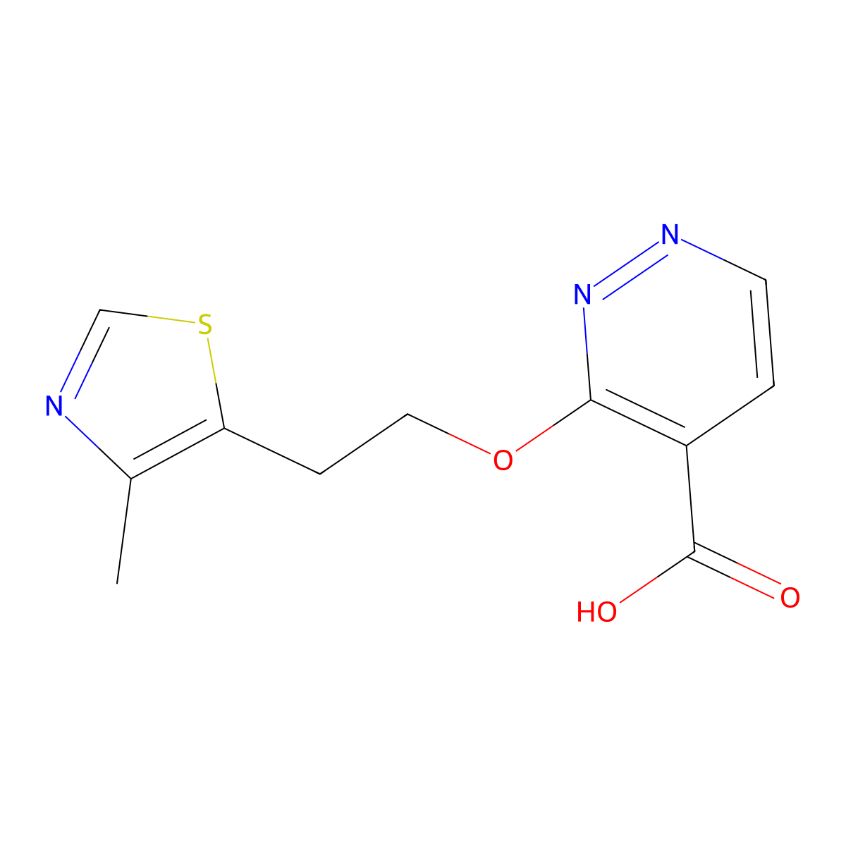 3-[2-(4-Methyl-1,3-thiazol-5-yl)ethoxy]pyridazine-4-carboxylic acid molecular structure, CAS 1541341-00-7