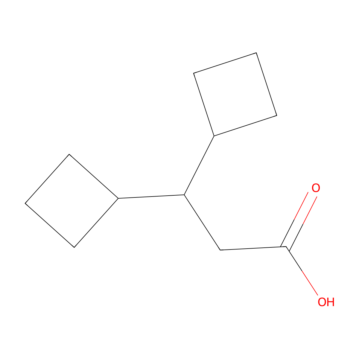 3,3-Dicyclobutylpropanoic acid molecular structure, CAS 1541352-26-4