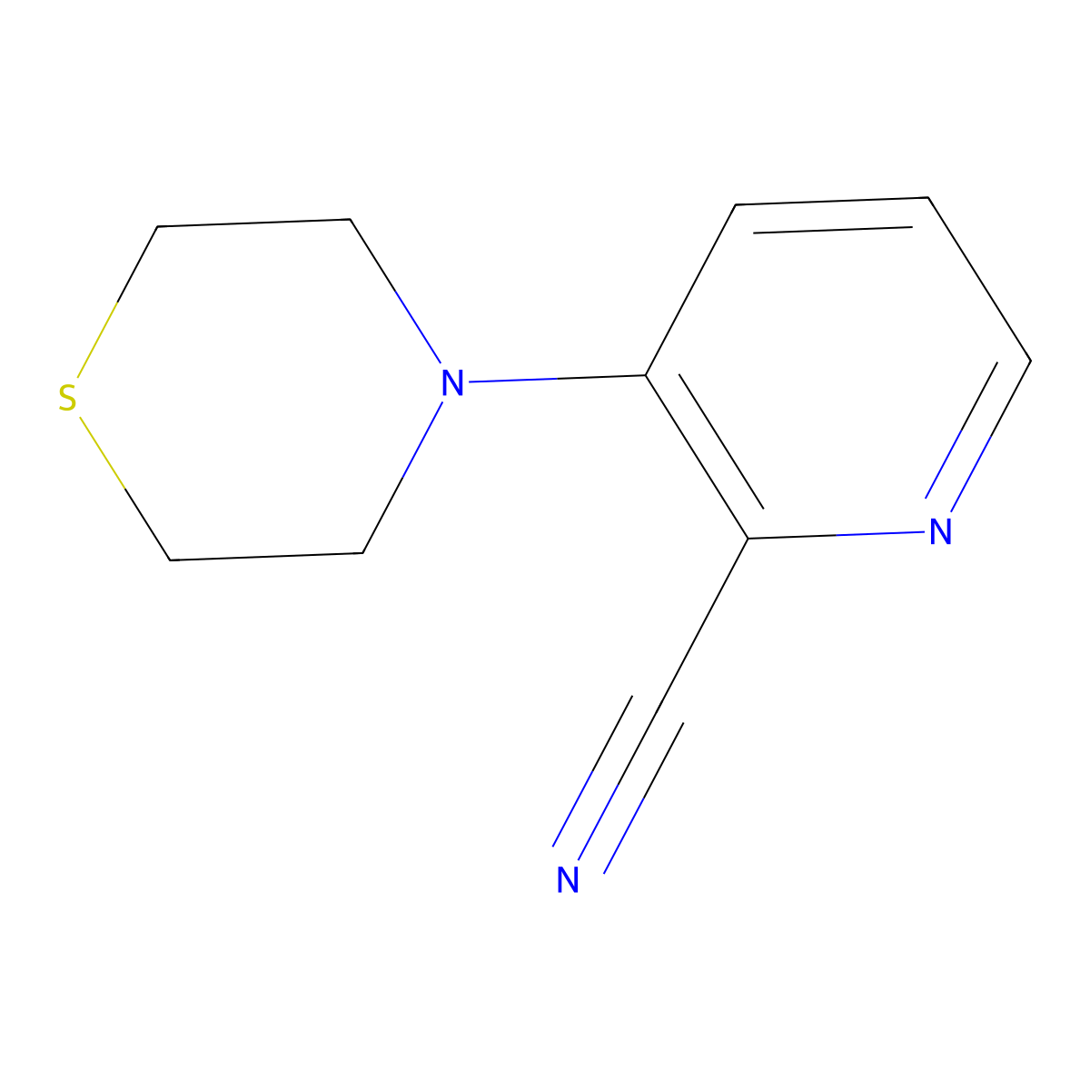3-(Thiomorpholin-4-yl)pyridine-2-carbonitrile molecular structure, CAS 1541356-30-2