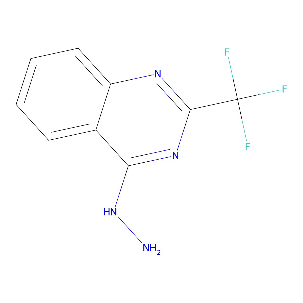 4-Hydrazino-2-(trifluoromethyl)quinazoline molecular structure, CAS 154136-31-9