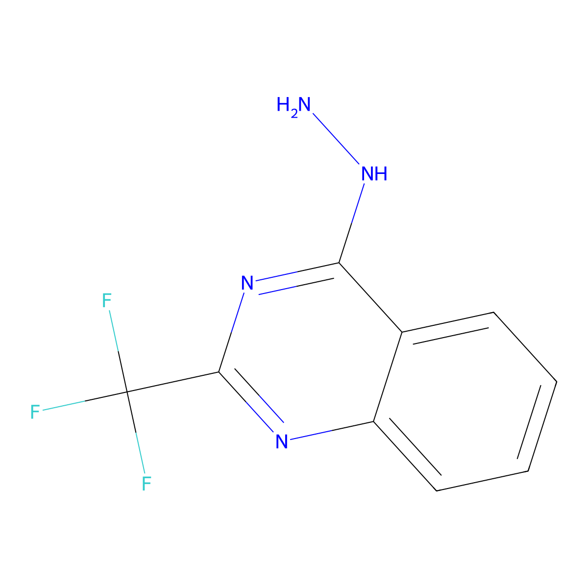 4-Hydrazino-2-(trifluoromethyl)quinazoline molecular structure, CAS 154136-31-9