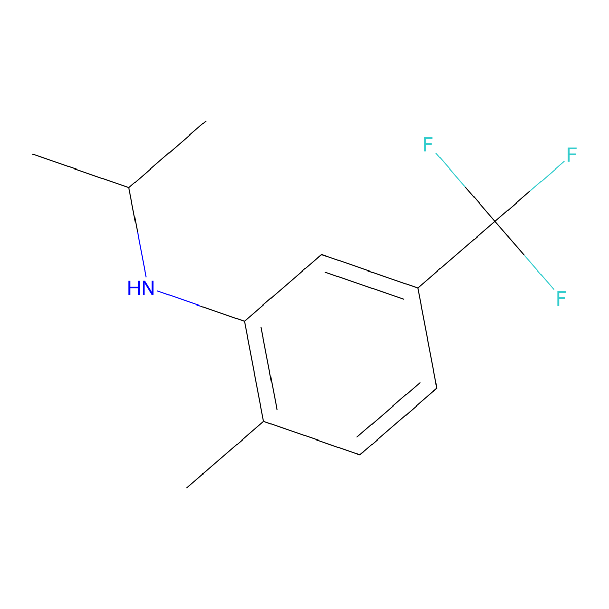 2-Methyl-N-(propan-2-yl)-5-(trifluoromethyl)aniline molecular structure, CAS 1541361-31-2