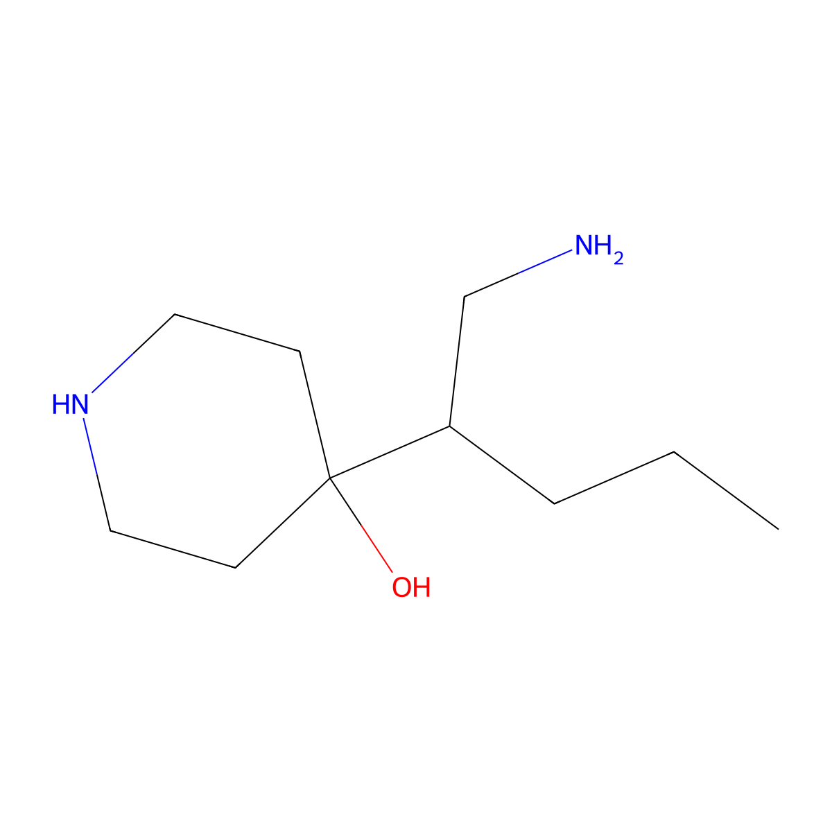 4-(1-Aminopentan-2-yl)piperidin-4-ol molecular structure, CAS 1541367-89-8