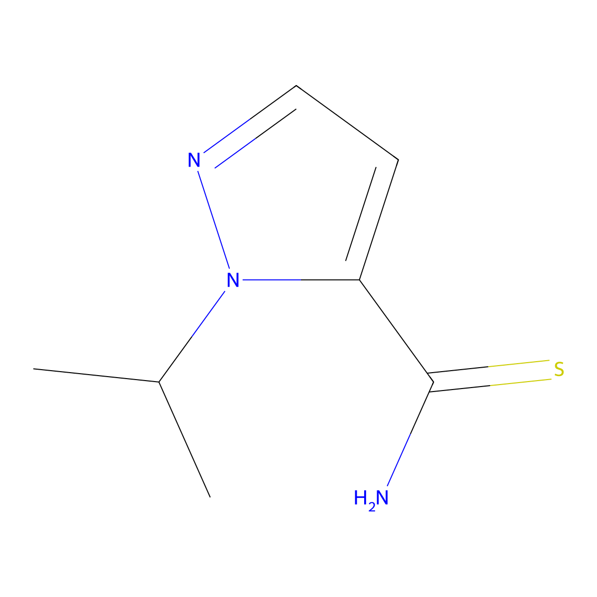 1-Isopropyl-1H-pyrazole-5-carbothioamide molecular structure, CAS 1541373-97-0