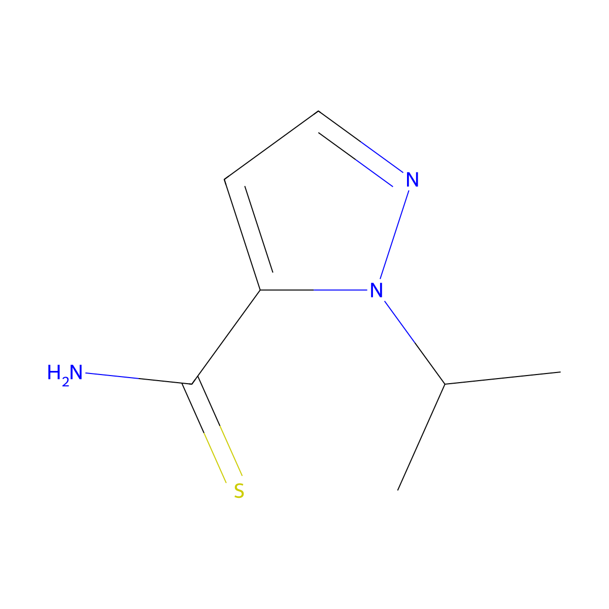 1-Isopropyl-1H-pyrazole-5-carbothioamide molecular structure, CAS 1541373-97-0