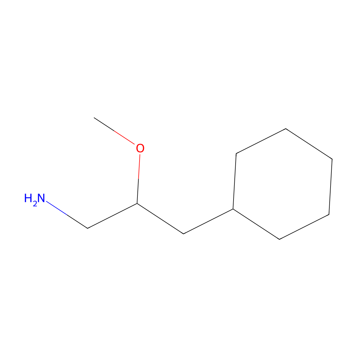 3-Cyclohexyl-2-methoxypropan-1-amine molecular structure, CAS 1541378-12-4