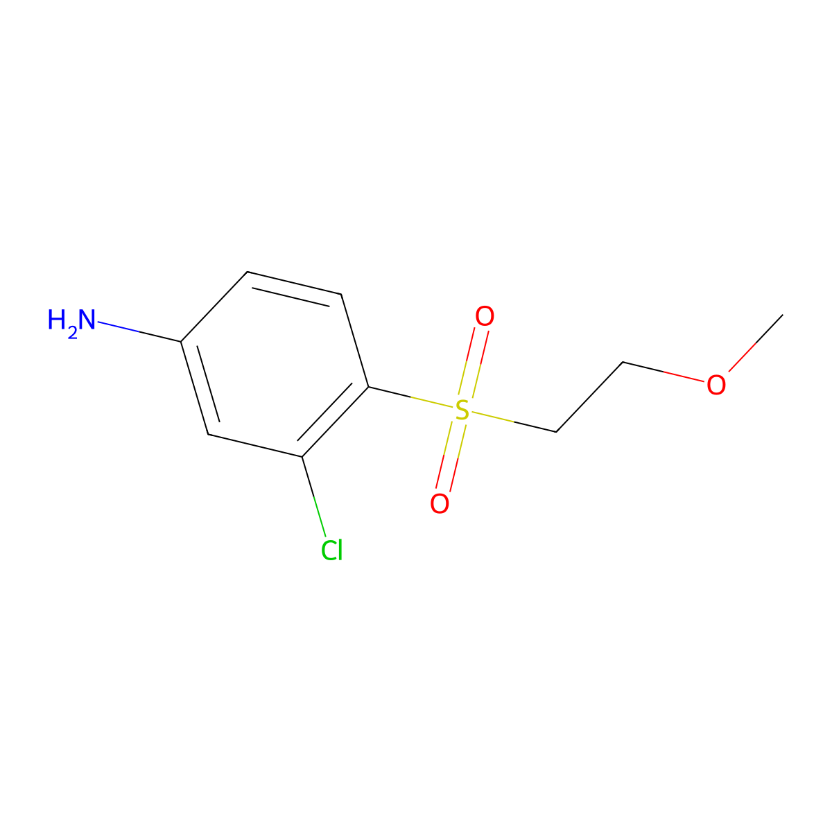 3-Chloro-4-(2-methoxyethanesulfonyl)aniline molecular structure, CAS 1541378-81-7