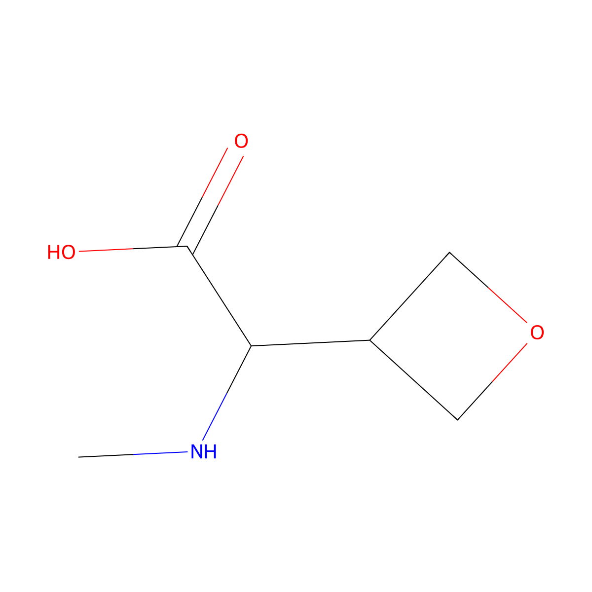 2-(Methylamino)-2-(oxetan-3-yl)acetic acid molecular structure, CAS 1541380-83-9