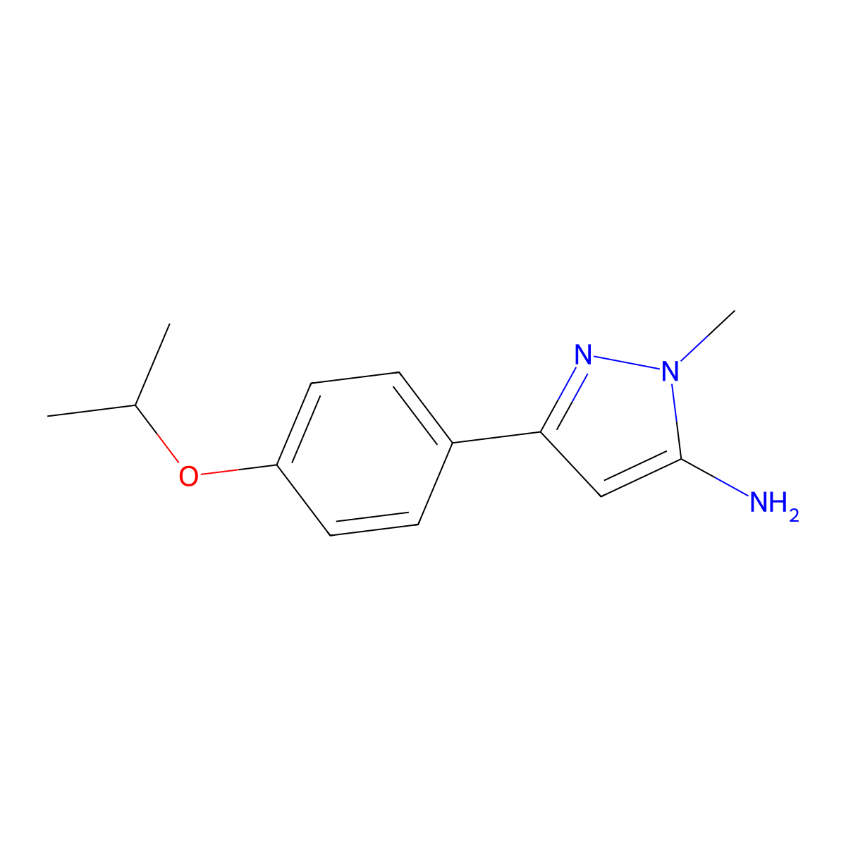 1-Methyl-3-[4-(propan-2-yloxy)phenyl]-1h-pyrazol-5-amine molecular structure, CAS 1541393-25-2