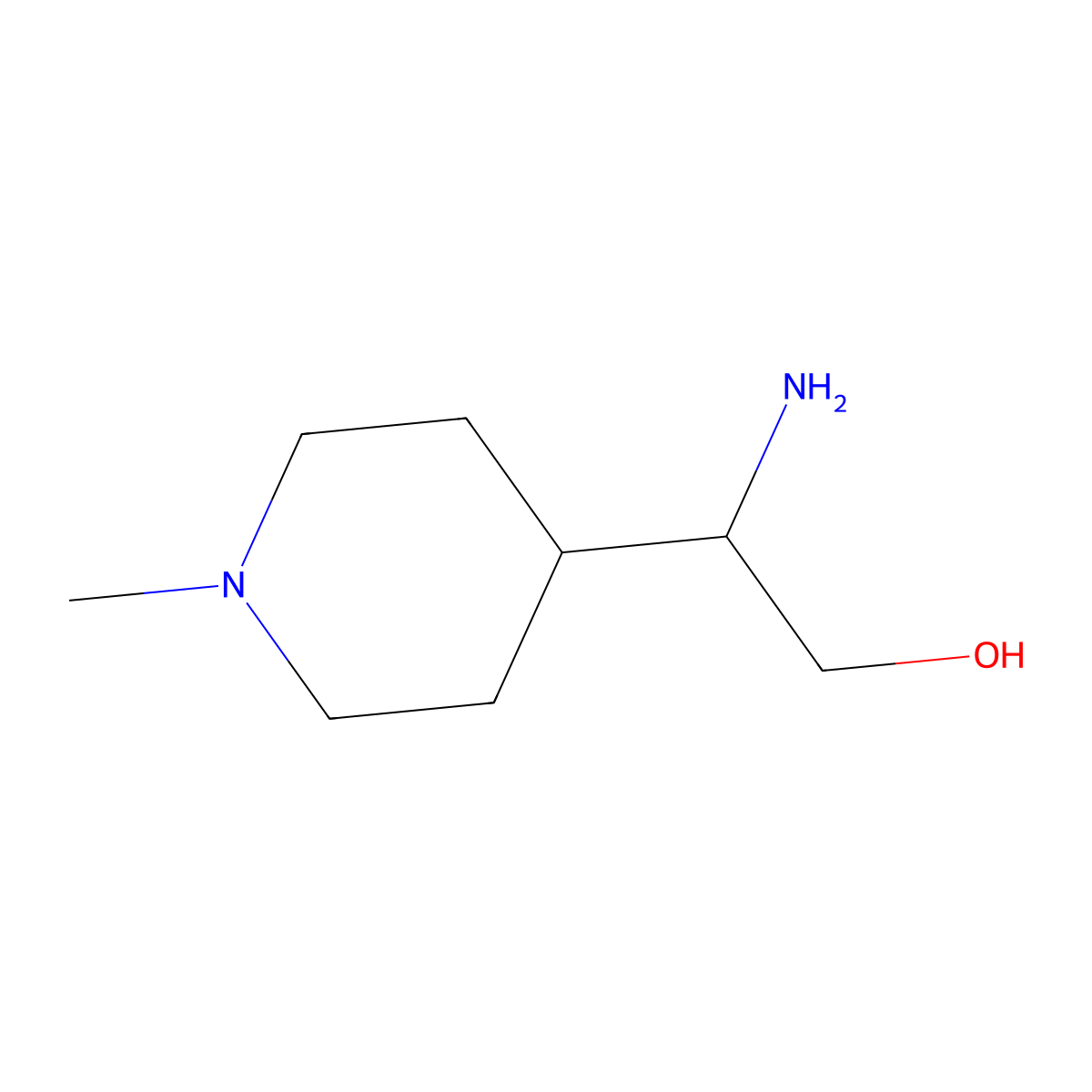 2-Amino-2-(1-methylpiperidin-4-yl)ethanol molecular structure, CAS 1541407-36-6