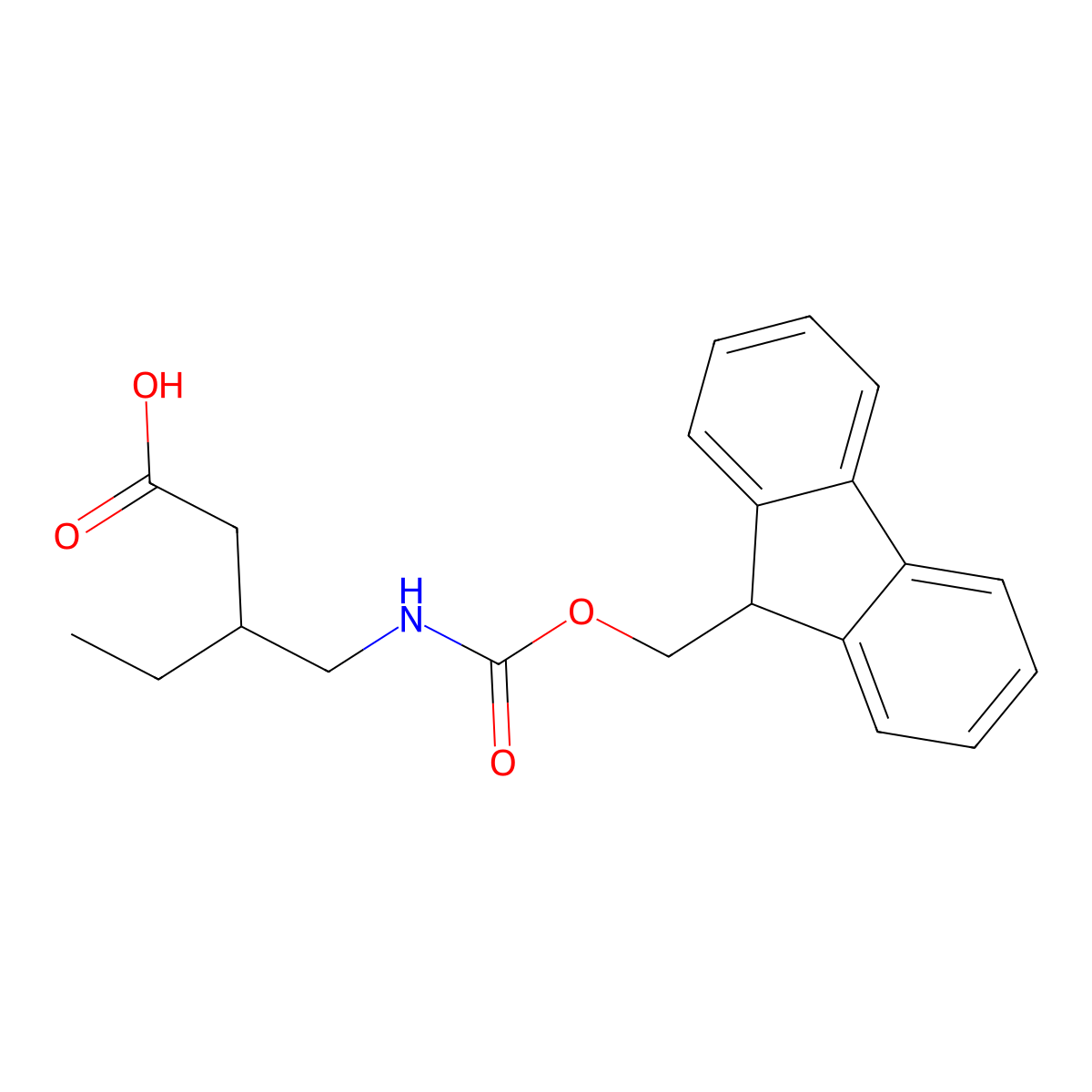 3-[({[(9H-fluoren-9-yl)methoxy]carbonyl}amino)methyl]pentanoic acid molecular structure, CAS 1541449-07-3